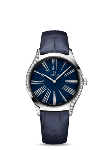 Omega De Ville Trésor 36 Stainless Steel / Blue - Roman / Alligator